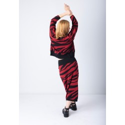 Falda punto cebra roja