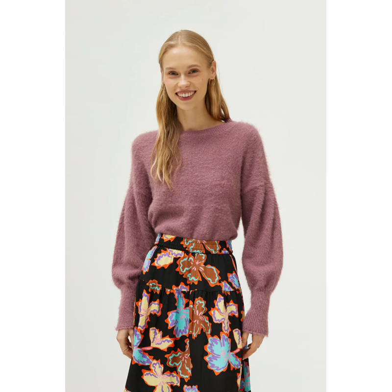 Jersey de punto con textura lila