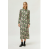 Vestido midi estampado geométrico verde