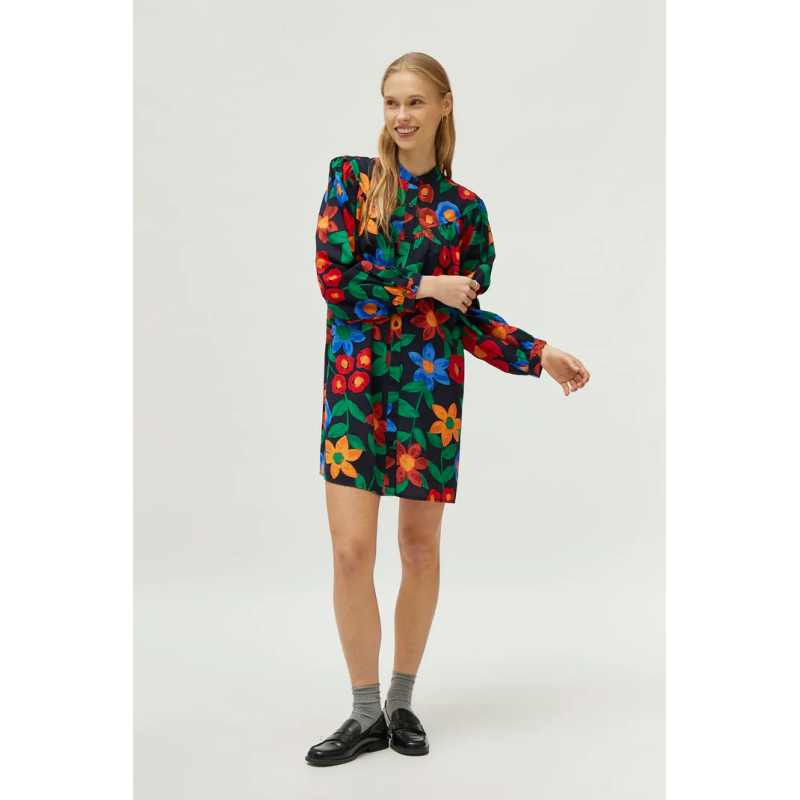 Vestido corto estampado floral multicolor