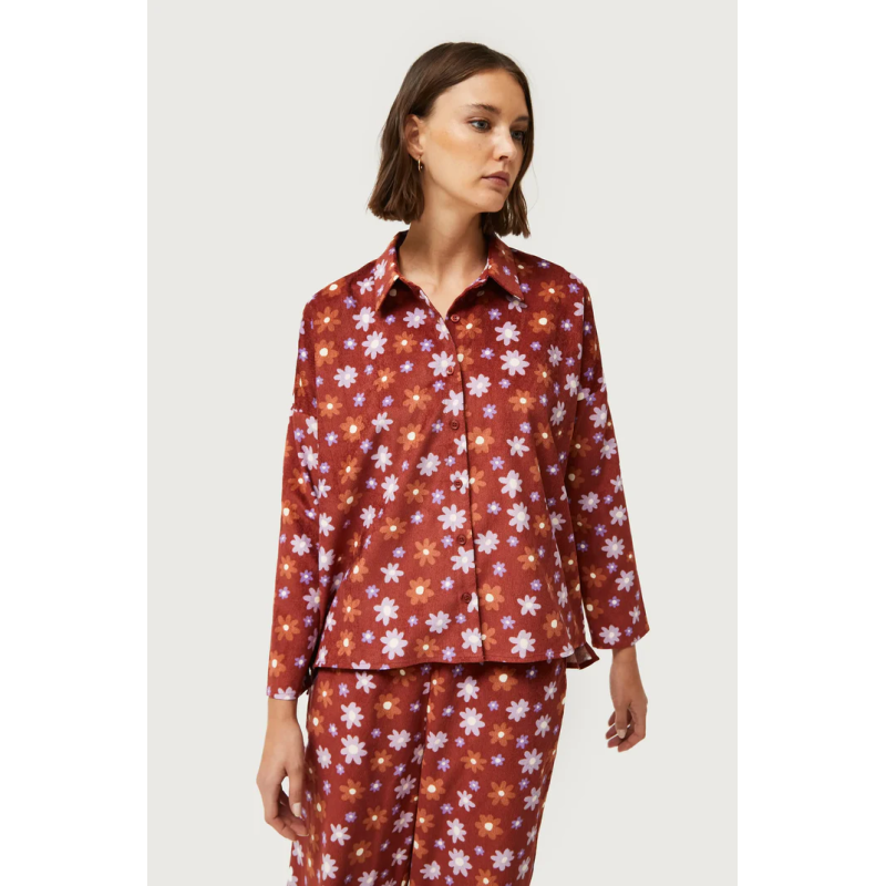 Camisa de pana estampado floral Montana