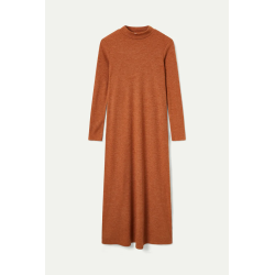 Vestido largo de punto marrón