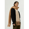 Bufanda oversize con flecos beige