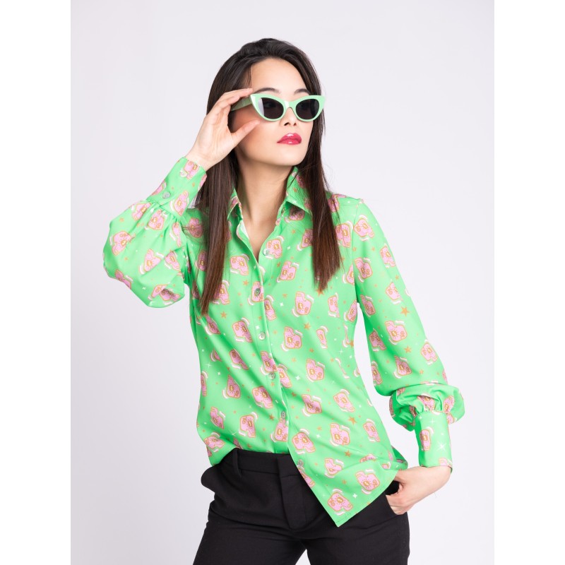 CAMISA "CANDY SKULL" VERDE