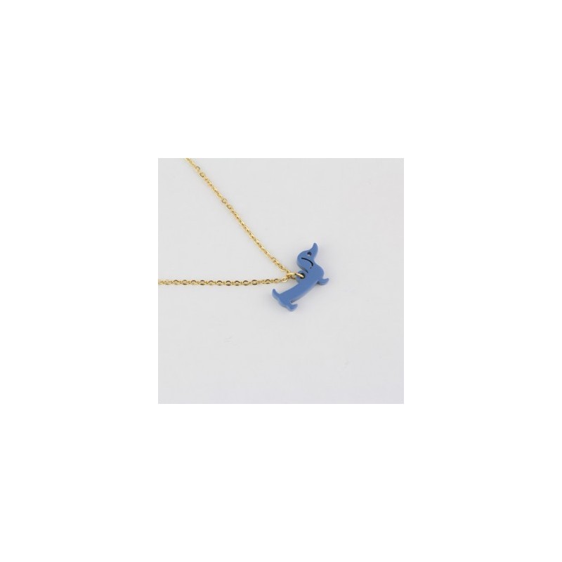 Gargantilla Teckel azul tejano