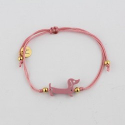 Pulsera Teckel rosa antiguo