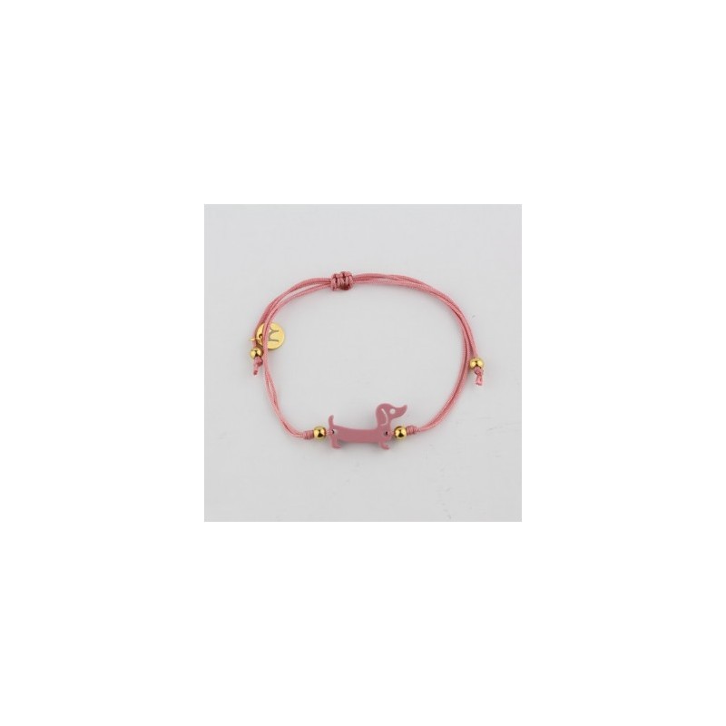 Pulsera Teckel rosa antiguo