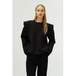 Sudadera detalla ondas negro