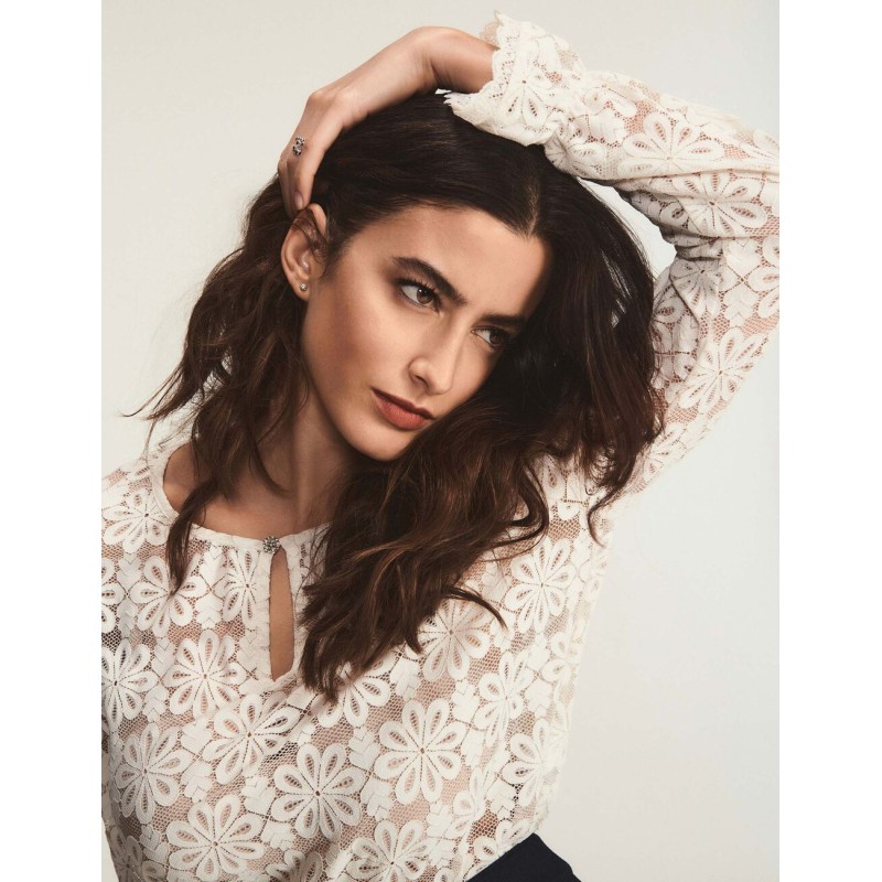 Camiseta fleur marfil