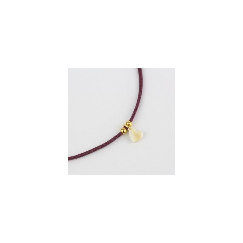 Gargantilla elastica mini buganvilla oscuro corazon