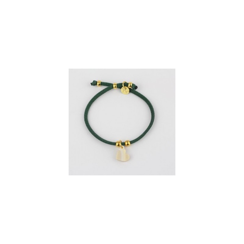 Pulsera elastica corazon verde bosque