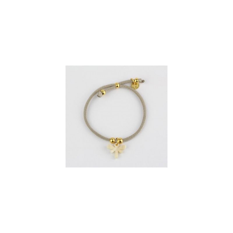 Pulsera elastica libelula gris claro