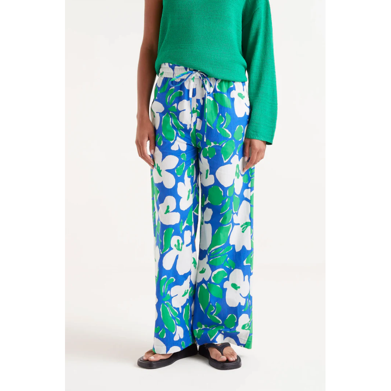 Pantalon largo floral bosco