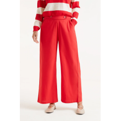 Pantalon recto botones rojo