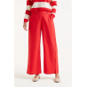 Pantalon recto botones rojo
