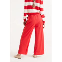 Pantalon recto botones rojo