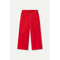 Pantalon recto botones rojo