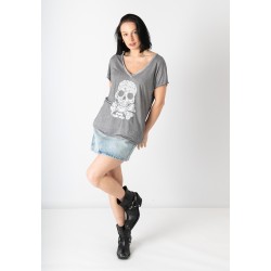 Camiseta Calavera Cachemira Negra