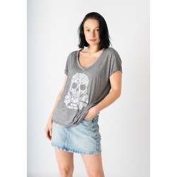 Camiseta Calavera Cachemira Negra