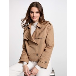 Gabardina sim corta camel