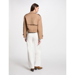 Gabardina sim corta camel