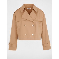 Gabardina sim corta camel