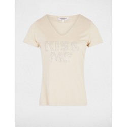 camiseta bisou beige