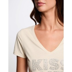 camiseta bisou beige