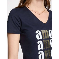 Camiseta amour azul marino