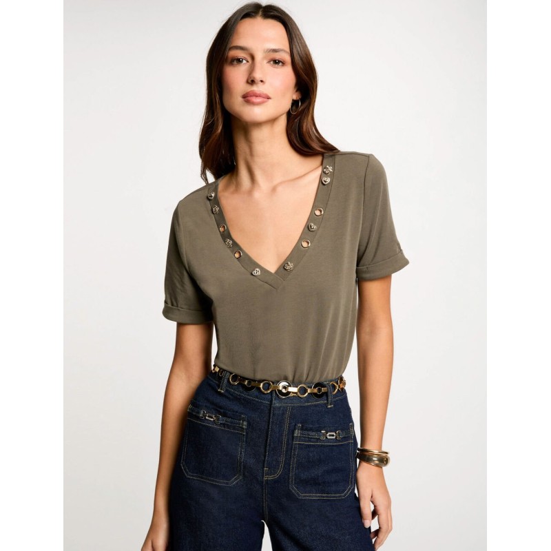 Camiseta mix verde caqui