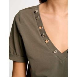 Camiseta mix verde caqui