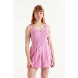 Top punto botones rosa