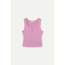 Top punto botones rosa