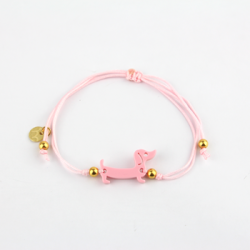 Pulsera Teckel rosa pastel
