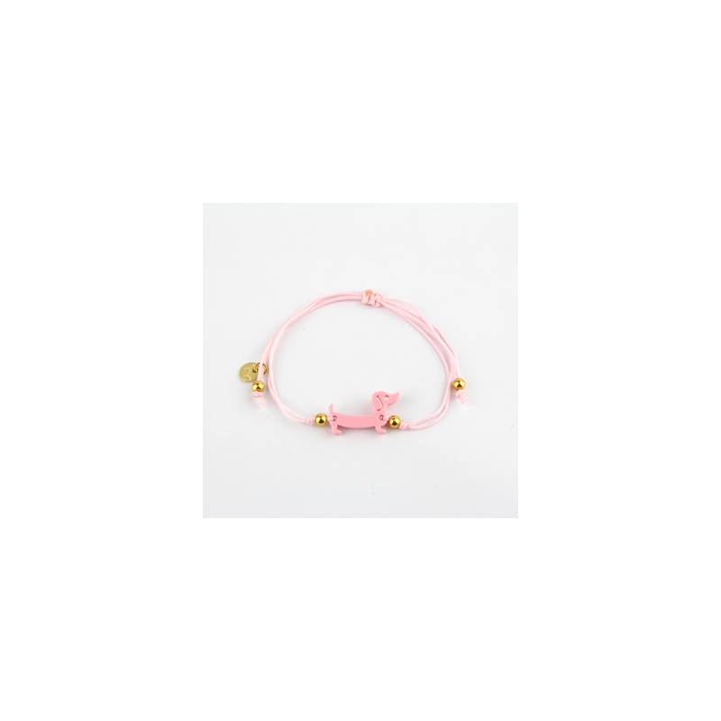 Pulsera Teckel rosa pastel