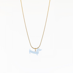 Gargantilla Teckel Azul cielo