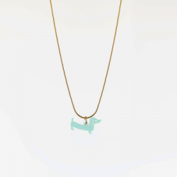 Gargantilla Teckel Verde Agua