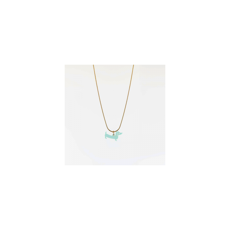 Gargantilla Teckel Verde Agua