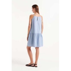 Vestido corto efecto denim