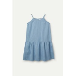 Vestido corto efecto denim