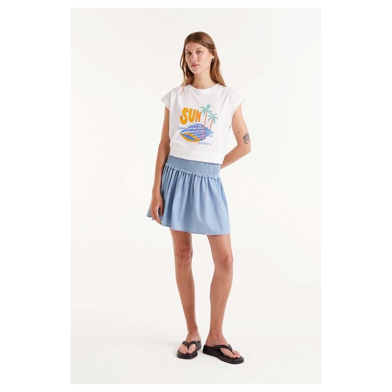 Falda corta efecto denim