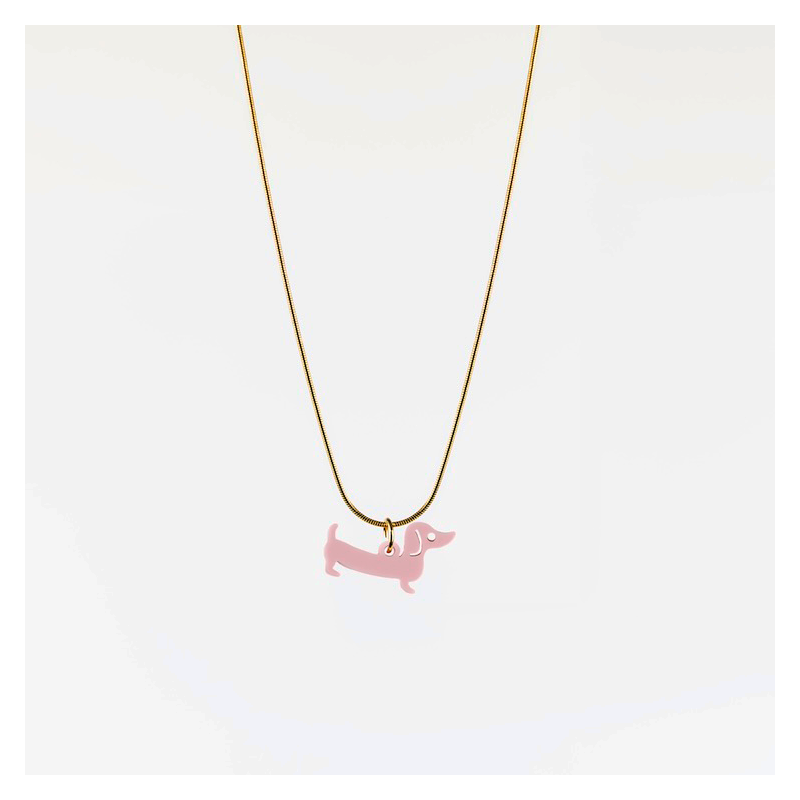 Gargantilla Teckel Rosa pastel