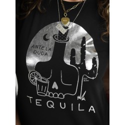 camiseta tequila organza negro