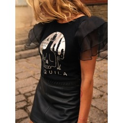 camiseta tequila organza negro