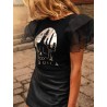 camiseta tequila organza negro