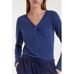 Camiseta anudada azul