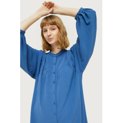 Vestido corto cuello mao azul