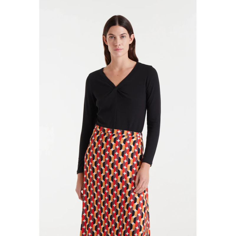 Camiseta anudada negra