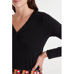 Camiseta anudada negra