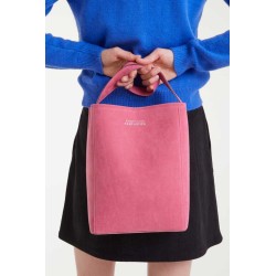 Bolso hombro con gamuza rosa